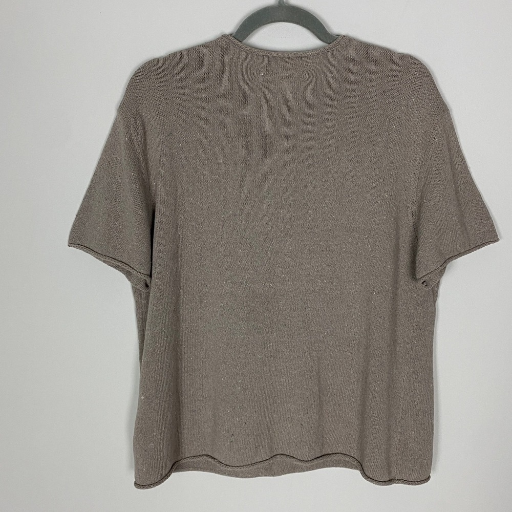 Outerknown Crescent Knit Roll Neck Sweater Womens Large Brown Short Sleeve - Picture 6 of 7